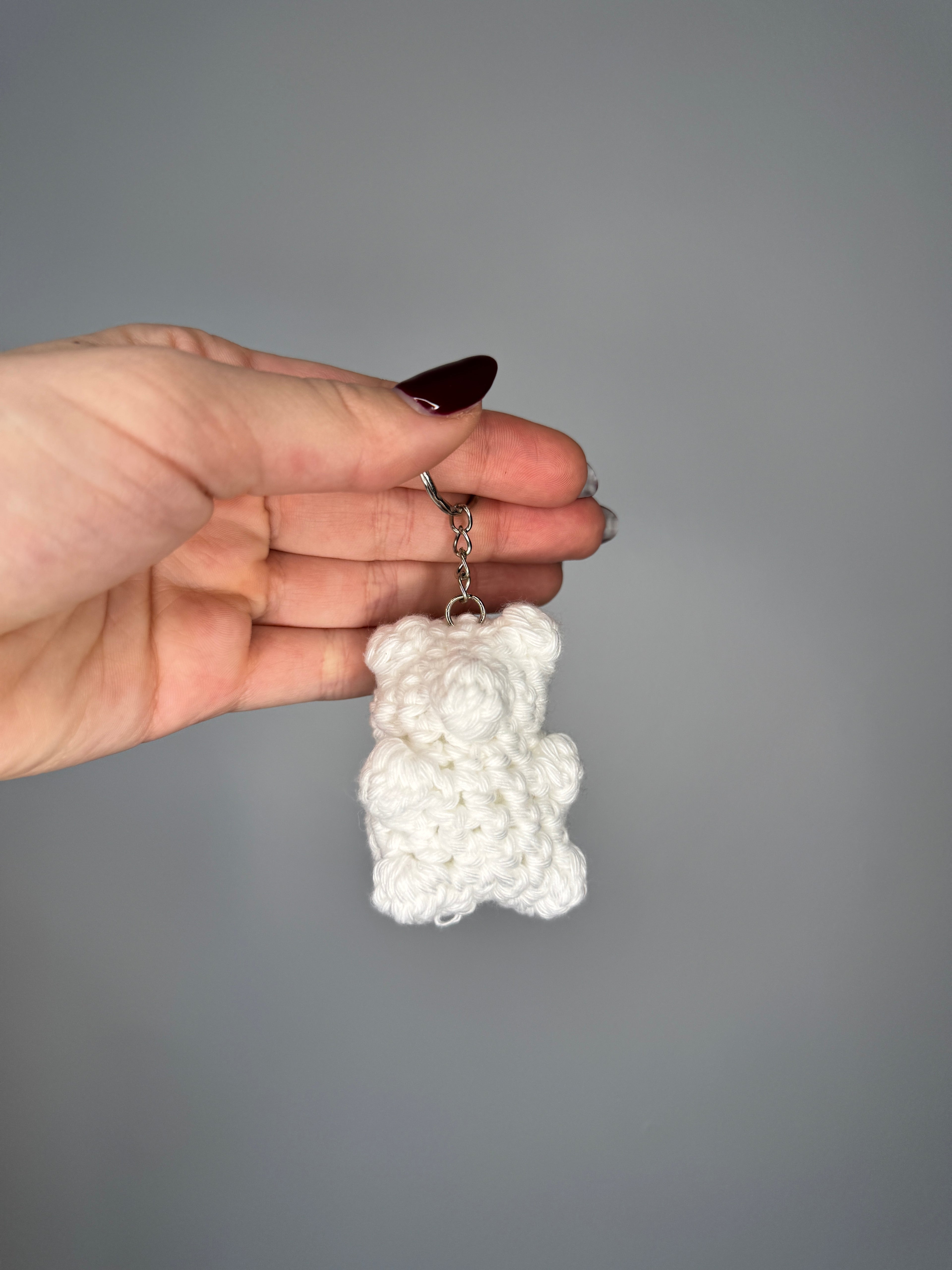 Crochet gummy bear keychain